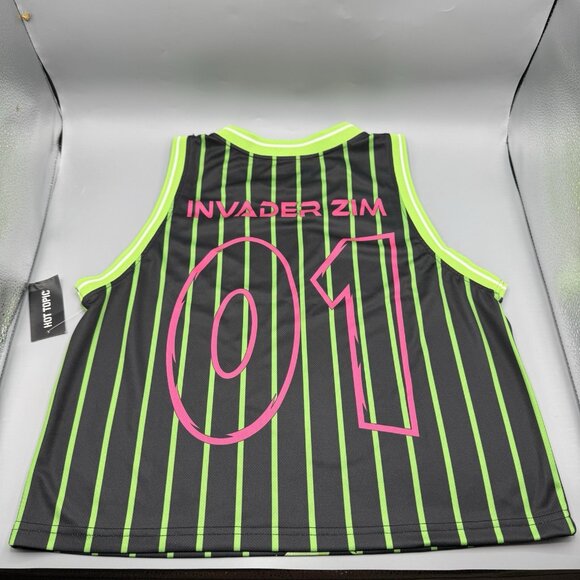 Invader Zim GIR Screaming Striped Juniors Jersey Tank Top MEDIUM New - Picture 11 of 11